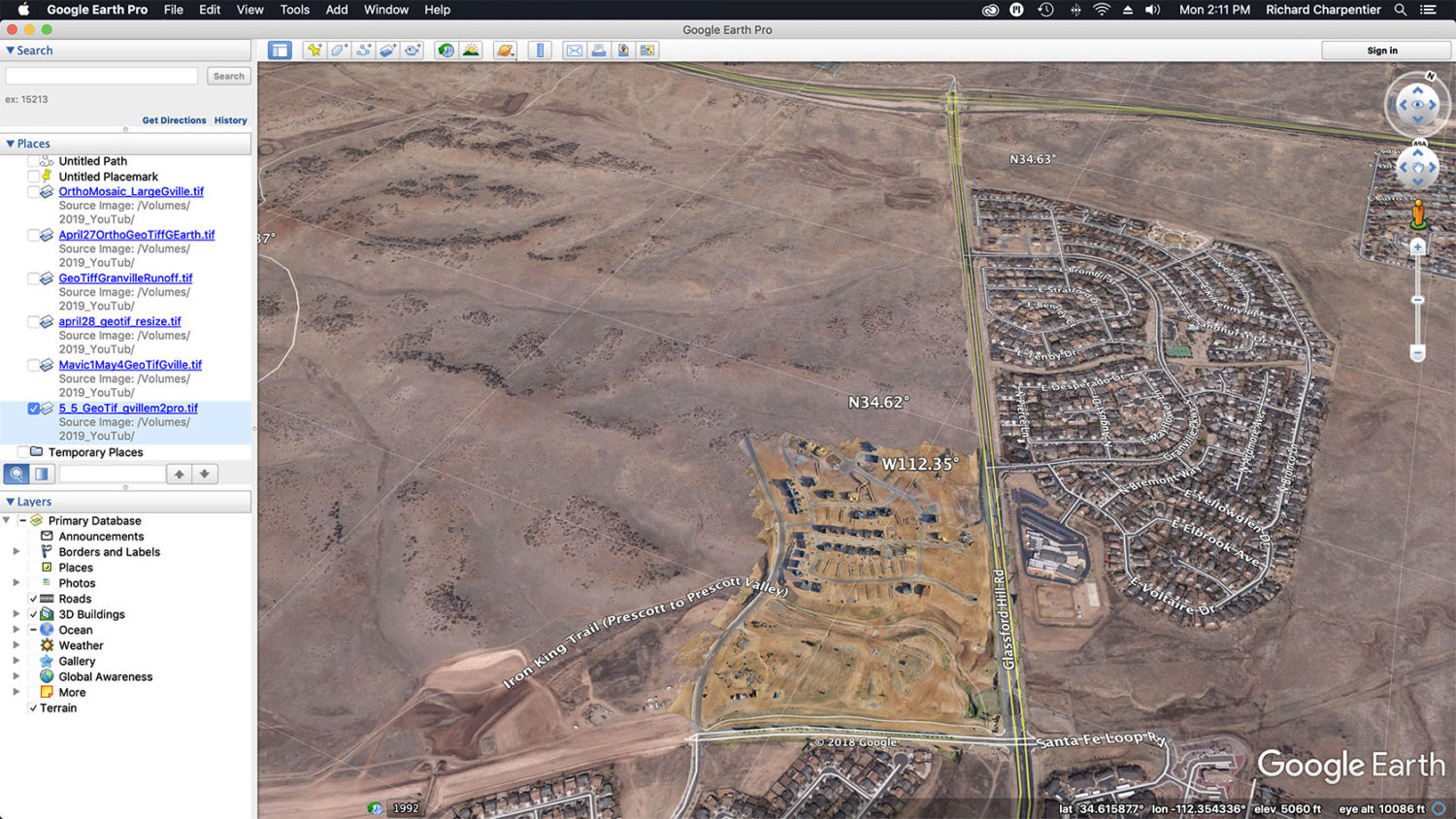 Prescott Drone Growth Map on Google Earth